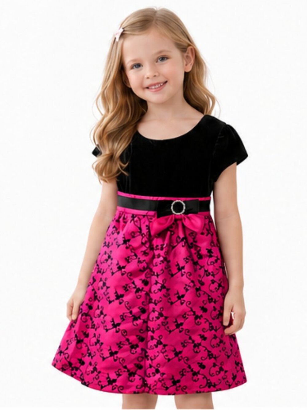Girls Pink Party Dress 4T 🎀 Vestido Niña Elegante 💖 Velvet